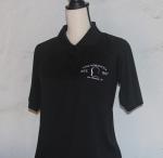 Product Description: Casa Romantica Logo Polo Shirts are Made from 100% moisture-wicking polyesterwith UV protection. Black with white embroidery they are a great way to show your support for our Cultural Center</br> Casa Romantica Women's Logo Polo Shirt