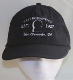 Product Description: One size fits all! Our adult logo caps feature white embroidery on black 100% cotton twill for a crisp look. This unstructured cap features an adjustable fabric strap and looks great on men and women.</br> Casa Romantica Logo Cap
